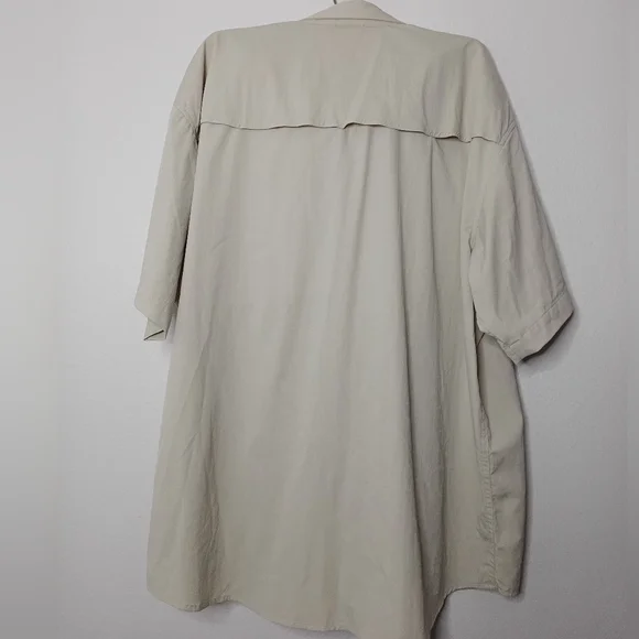 Men's Poncho Magnetic Pocket Regular Fit Short Sleeve Button Front Shirt Outdoor - Picture 9 of 10